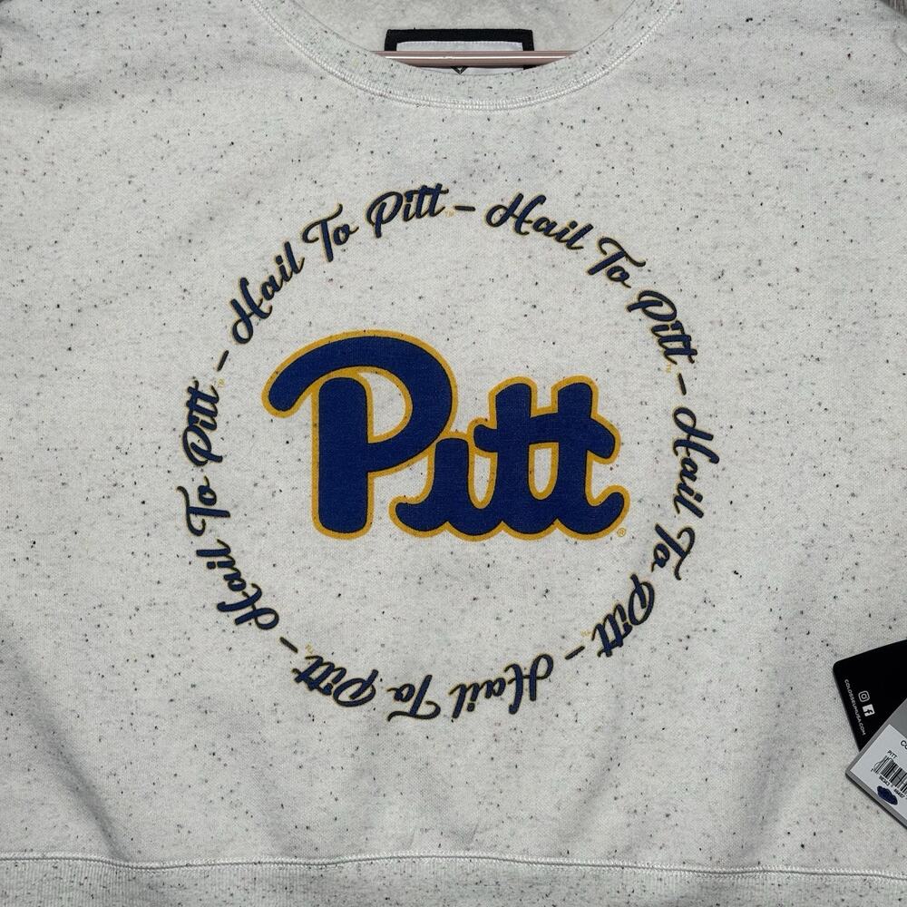 NWT Women’s Colosseum Pitt Panthers Size L Crewneck Speckled Cropped Sweatshirt - Picture 3 of 10